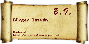 Bürger István névjegykártya