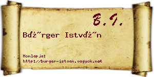 Bürger István névjegykártya