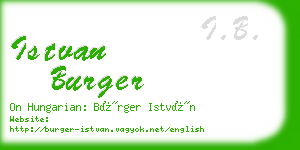 istvan burger business card